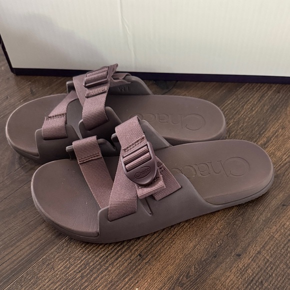 Chaco Chocolate Brown Slide Sandals - Picture 3 of 4